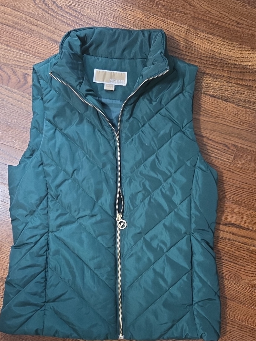 Michael Kors Dark Emerald Quilted Puffer Vest